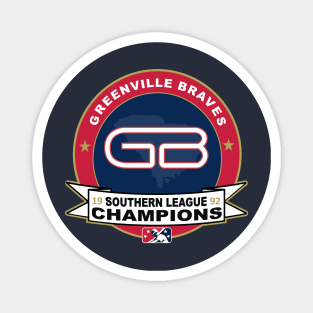 Greenville Braves 1992 Southern League Championship Retro Design Magnet